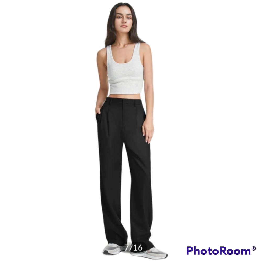 High waist wide leg pant trouser